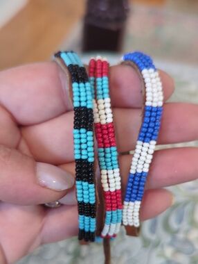 Authentic Kenyan Handmade Beaded Leather Wrap Bracelets